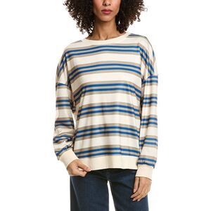 Madison Miles Womens  Stripe Sweatshirt, Tan